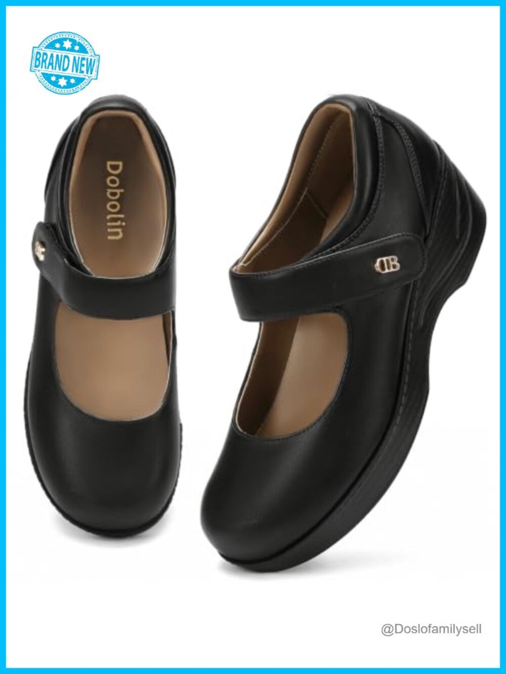 Mary Janes Pumps with Arch Support Faux Leather Round Toe